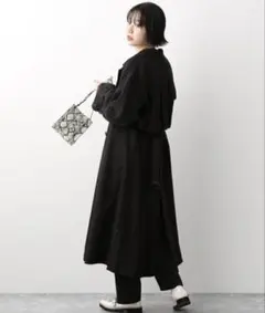PAGEBOY ／テンセルスマートトレンチコート／Mサイズ　ブラック