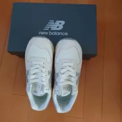 new balance 574 ホワイト/グレー 厚底スニーカー