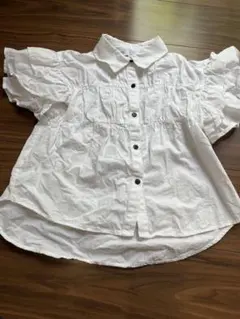 ZARA ホワイトフリル袖シャツ サイズ7才