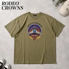 RODEO CROWNS ビッグロゴT カーキ グラフィックロゴT　メンズライク
