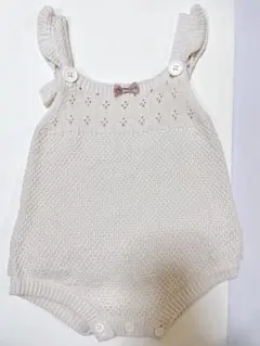 ママラク　ニットロンパース　80