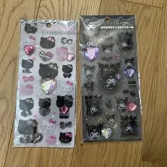 キラキララインストーンシール　キティ・クロミ 2種セット