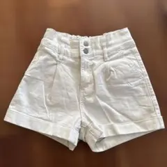 GU ホワイト ハーフパンツ Mキッズ