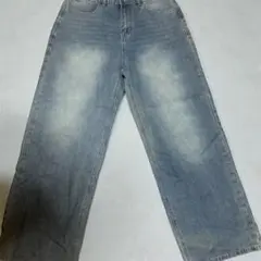 ライトブルー ワイドデニムパンツ