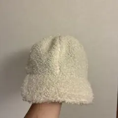 ボア素材 キャップ ホワイト
