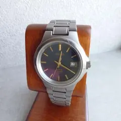 SEIKO ソーラー 腕時計 チタニウム メンズ 稼働 ダークネイビー