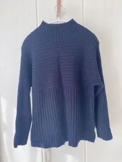 ikka ネイビー ハイネックセーター M