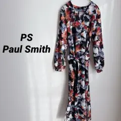 美品PS Paul Smith 花柄ロングワンピース ベルト付 40 フレアのサムネイル
