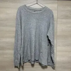 9/30まで値下げ‼️UNIQLOグレー 長袖カットソー コットン100%