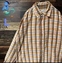 【個性派古着】CONVERSE チェック柄ネルシャツ Lサイズ　好デザイン