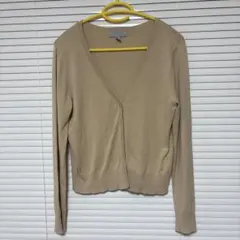 H&M Vネック 長袖カーディガン ベージュ M