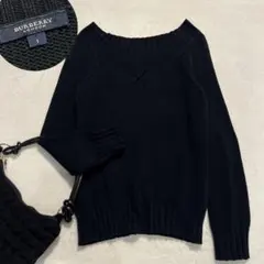 バーバリーロンドン/ブラックニットプルオーバー/シンプル/希少デザイン/サイズ1