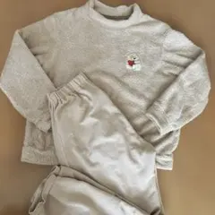 UNIQLO ベージュ モフサンド　フリース パジャマ上下 150cm