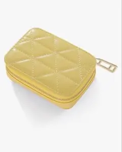 口紅ケース、ミラー付き化粧ポーチ、化粧品収納、持ち運びに便利、イエロー