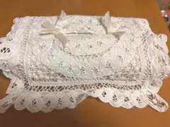 レースティッシュボックスカバー ホワイト