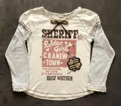 130cm 長袖カットソー ロンT 長袖Tシャツ 長袖トップス 女の子 白