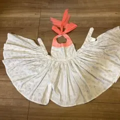 マールマール　エプロン　ホワイトフラワー