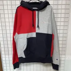 希少◇USモデル チャンピオン リバースウィーブ トリコカラー ロゴ パーカー