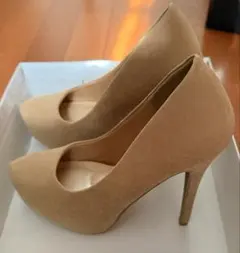 ベージュ　パンプス　10cm ピンヒール　LL