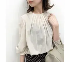 【新品】イエナ　コットンシフォン ドビー シャーリング ブラウス 追加》コットンシフォン ドビー シャーリングブラウス◇ | イエナ(IENA
