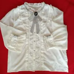 axes femme アイボリー フリルブラウス 長袖