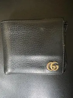 GUCCI ブラックレザー 二つ折り財布