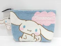 サンリオ　サガラ刺繍　シナモロール　フラットポーチ　ポーチ
