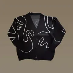 ニュアンスライン カーディガン ボレロ ウェーブライン ニット 新品未使用