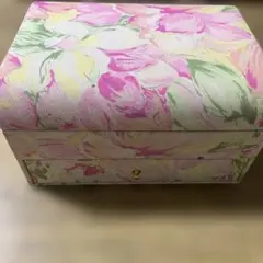 ピンク★アンティーク花柄★アクセサリーケース★