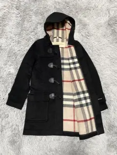 バーバリー ダッフルコート メガチェック ブラック 36