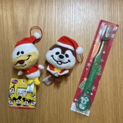ドナルド チップ ぬいぐるみ サンタ クリスマス 歯ブラシ
