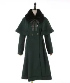 axes femme ファー襟付ケープロングコート