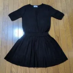 darich 黒 ニット 半袖 ミニワンピース