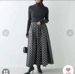 最初価格・美品　ガリャルダガランテ フレアスカート ドット モノトーン ブラック