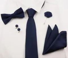 新郎小物6点セット　ネイビー（一部未使用品あり）