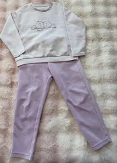 【ユニクロ】キッズ 120 ウルトラストレッチ パジャマ すみっコぐらし 紫