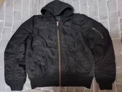 【極美品】【Lサイズ】【アルファ】【MA-1フード付き】【人気ブラック】