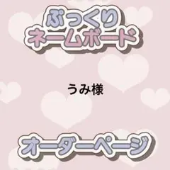 うみ様 ぷっくりネームボード オーダー