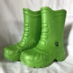 crocs クロックス キッズ レインブーツ長靴 K8-9 グリーン 子供用