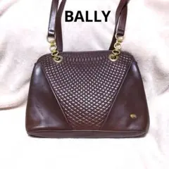 バリー BALLY ショルダーバッグ キルティング 焦げ茶色 ブラウン チェーン