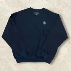 00s AM PLAYER Vネックレーヨンプルオーバー USメンズ 企業ロゴL