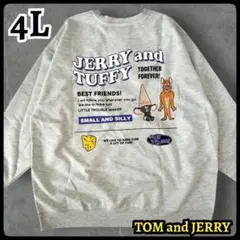 【新品】トムとジェリー タフィー トレーナー 長袖 刺繍 バックプリント 4L