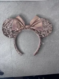 ディズニー カチューシャ ミニー スパンコール ローズピンク