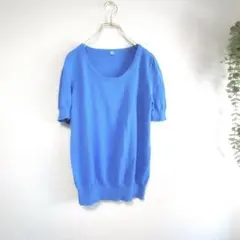 【cz5】 UNIQLOユニクロ　サマーセーター　青色系　XL レディース　薄手