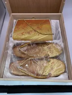 和装　草履バッグセット　ゴールド