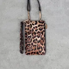 レオパード ヒョウ柄 マルチ ミニ ポシェット お洒落 ゴージャス 豹 上品