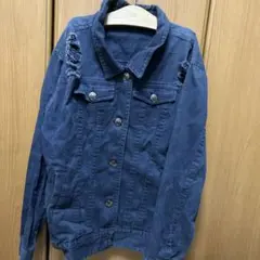 ダメージ加工 ダークブルーデニムジャケット
