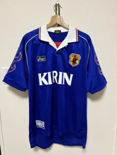 90s asics サッカー日本代表 ユニフォーム1998年　炎モデル　レアのサムネイル