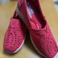 BOBS 赤 スリッポン エスパドリーユ　W6