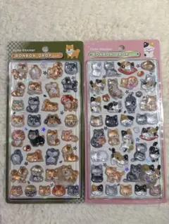 正規品　和柄　ボンボンドロップシール　柴犬　和猫